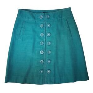 TAIKONHU for Anthropologie Green Mini Skirt Size 6 Boho Festival